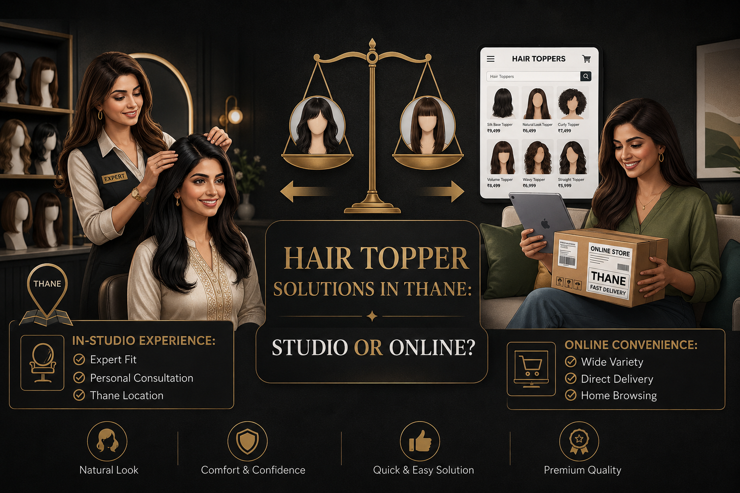 Hair Topper Solutions in Thane: Should You Buy In-Studio or Online?