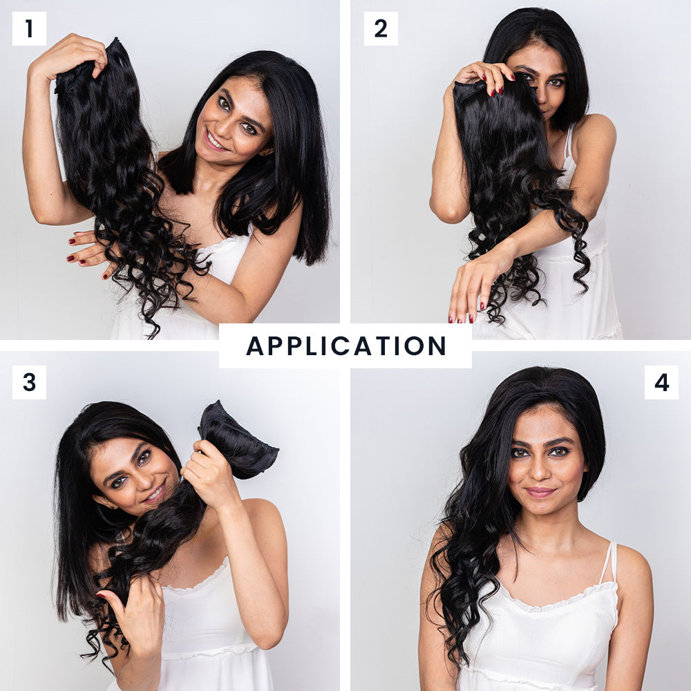 4 Set Clip In Extensions for Women